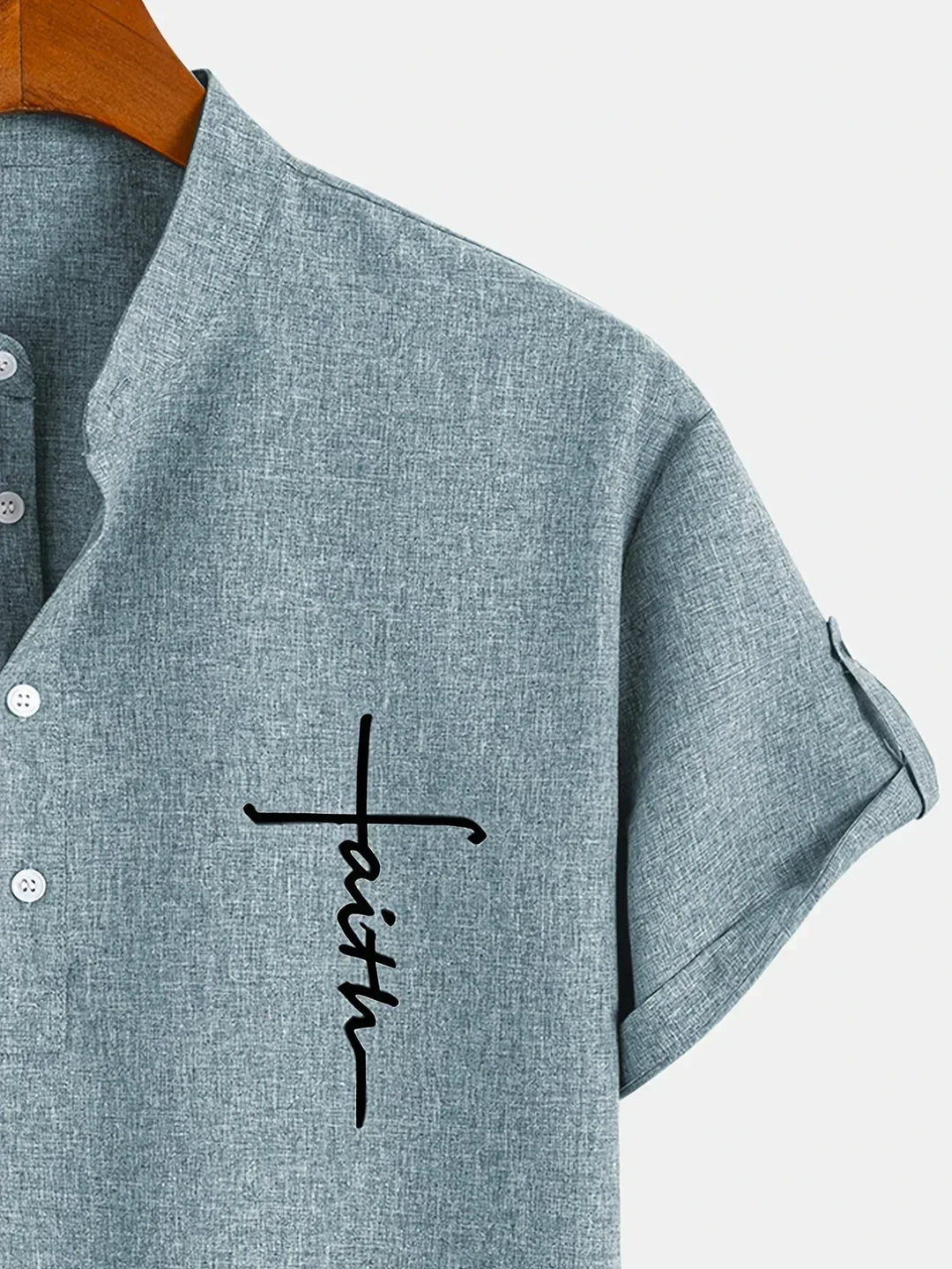 Hayes | Camisa elegante de manga corta y cuello alto