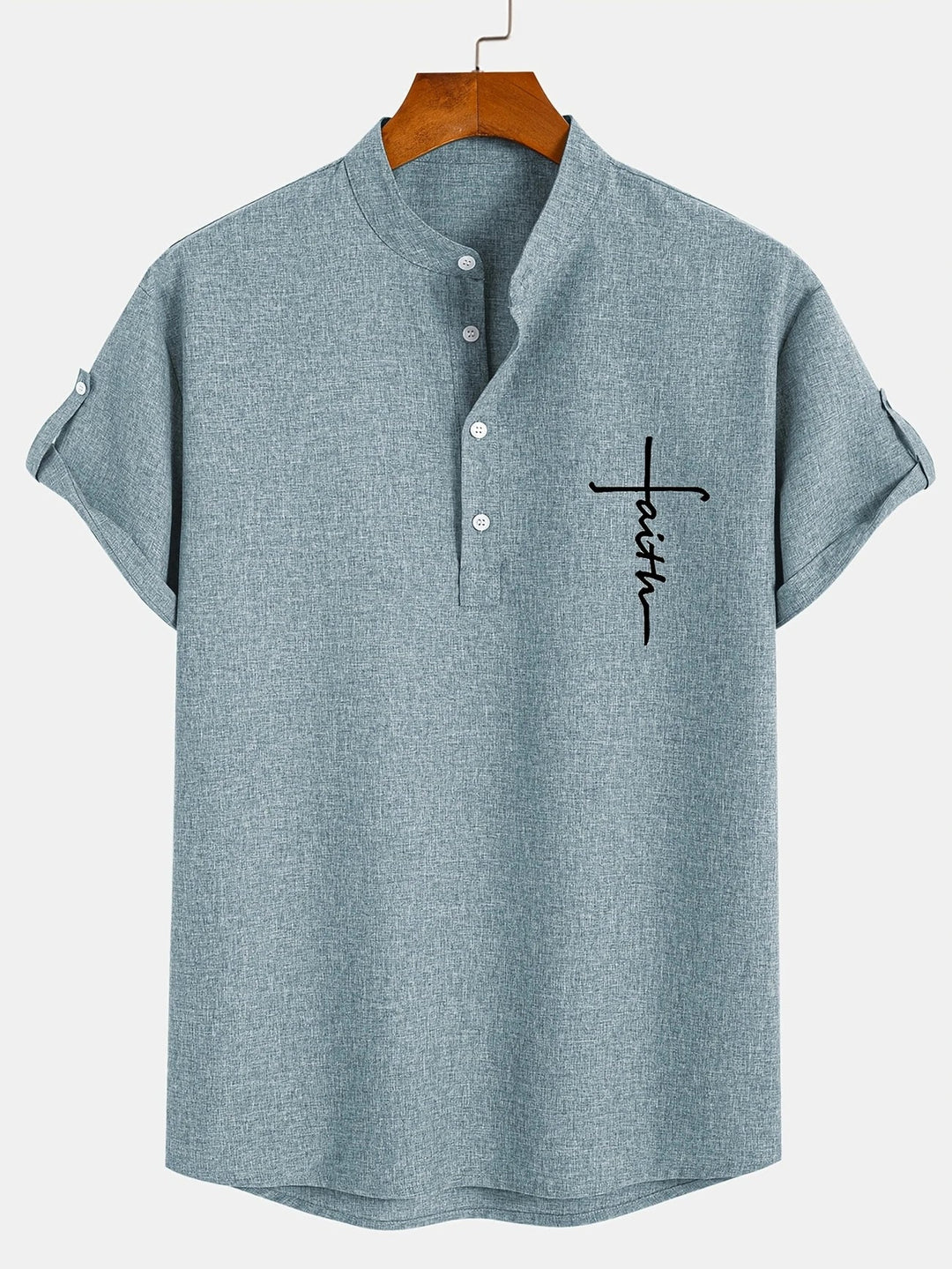 Hayes | Camisa elegante de manga corta y cuello alto