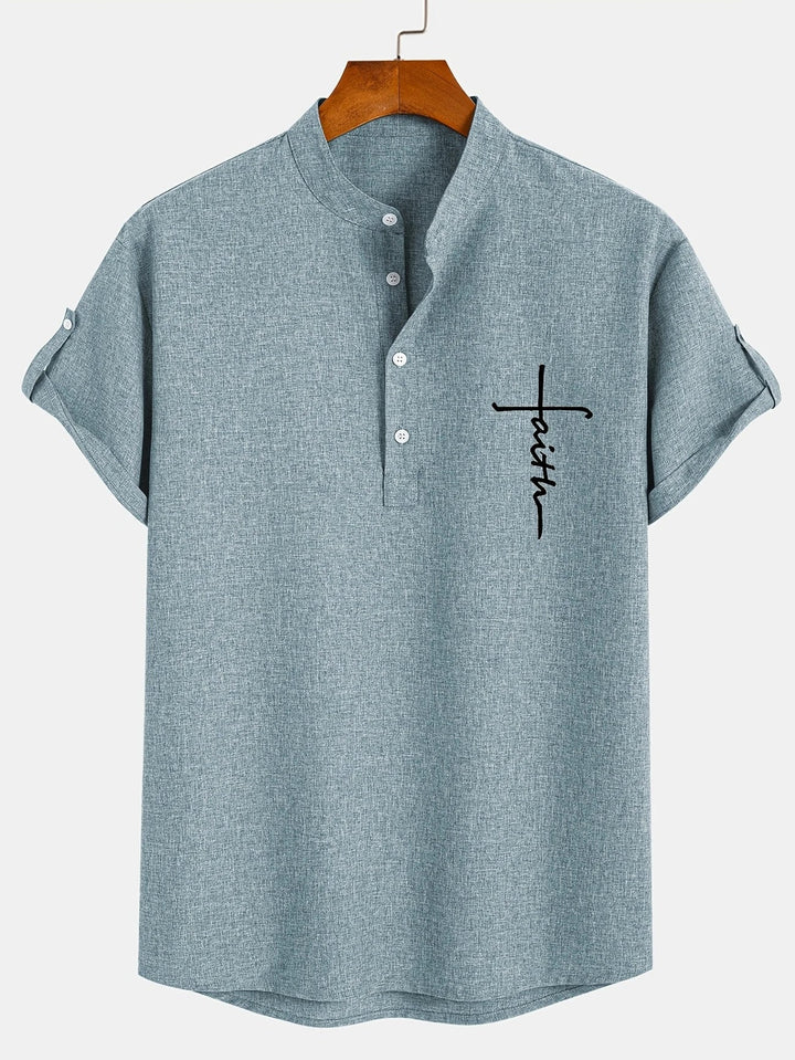 Hayes | Camisa elegante de manga corta y cuello alto