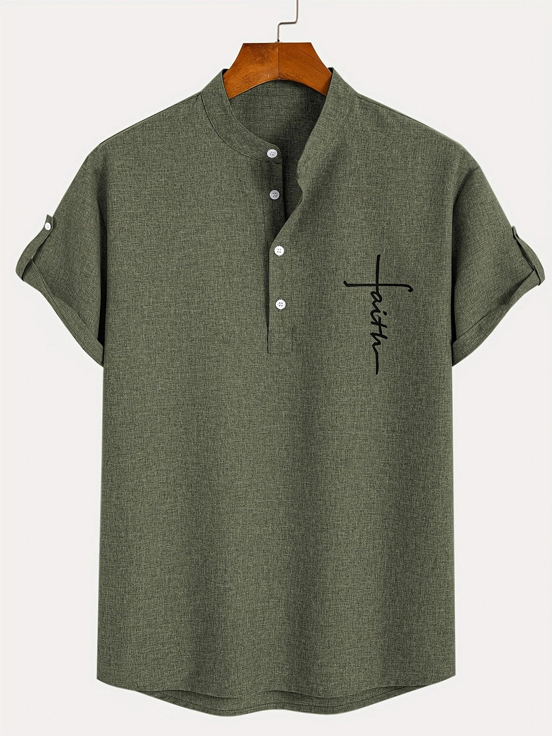 Hayes | Camisa elegante de manga corta y cuello alto