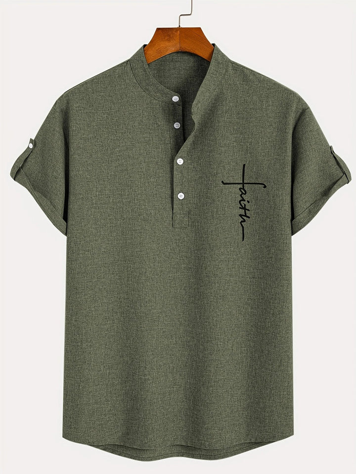 Hayes | Camisa elegante de manga corta y cuello alto