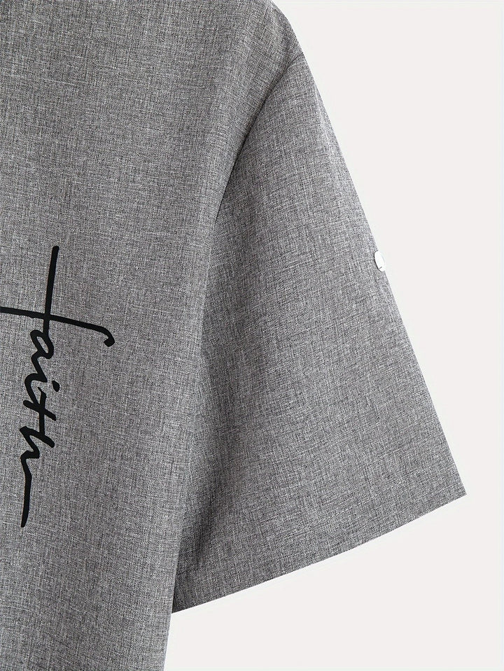 Hayes | Camisa elegante de manga corta y cuello alto