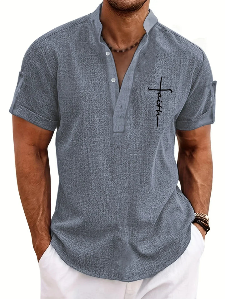 Hayes | Camisa elegante de manga corta y cuello alto