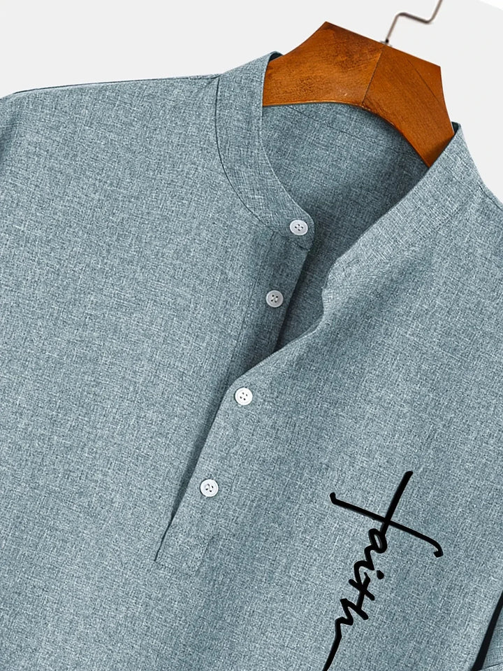 Hayes | Camisa elegante de manga corta y cuello alto