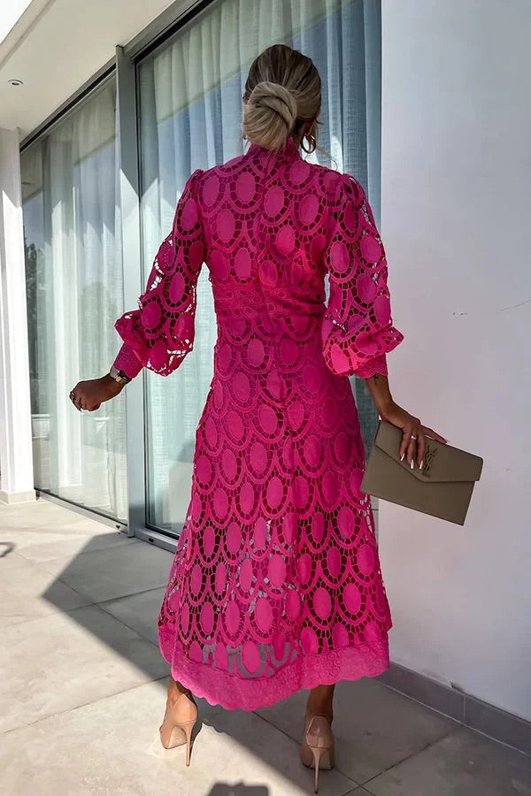 Bloom™ Vestido Midi de Fiesta con Mangas de Encaje