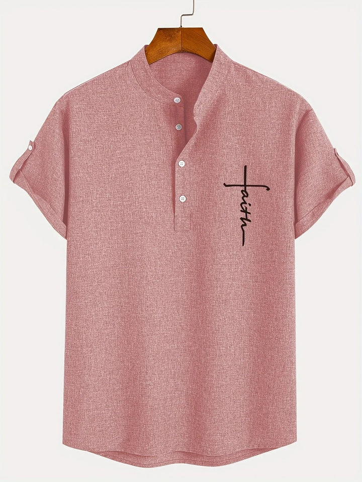 Hayes | Camisa elegante de manga corta y cuello alto