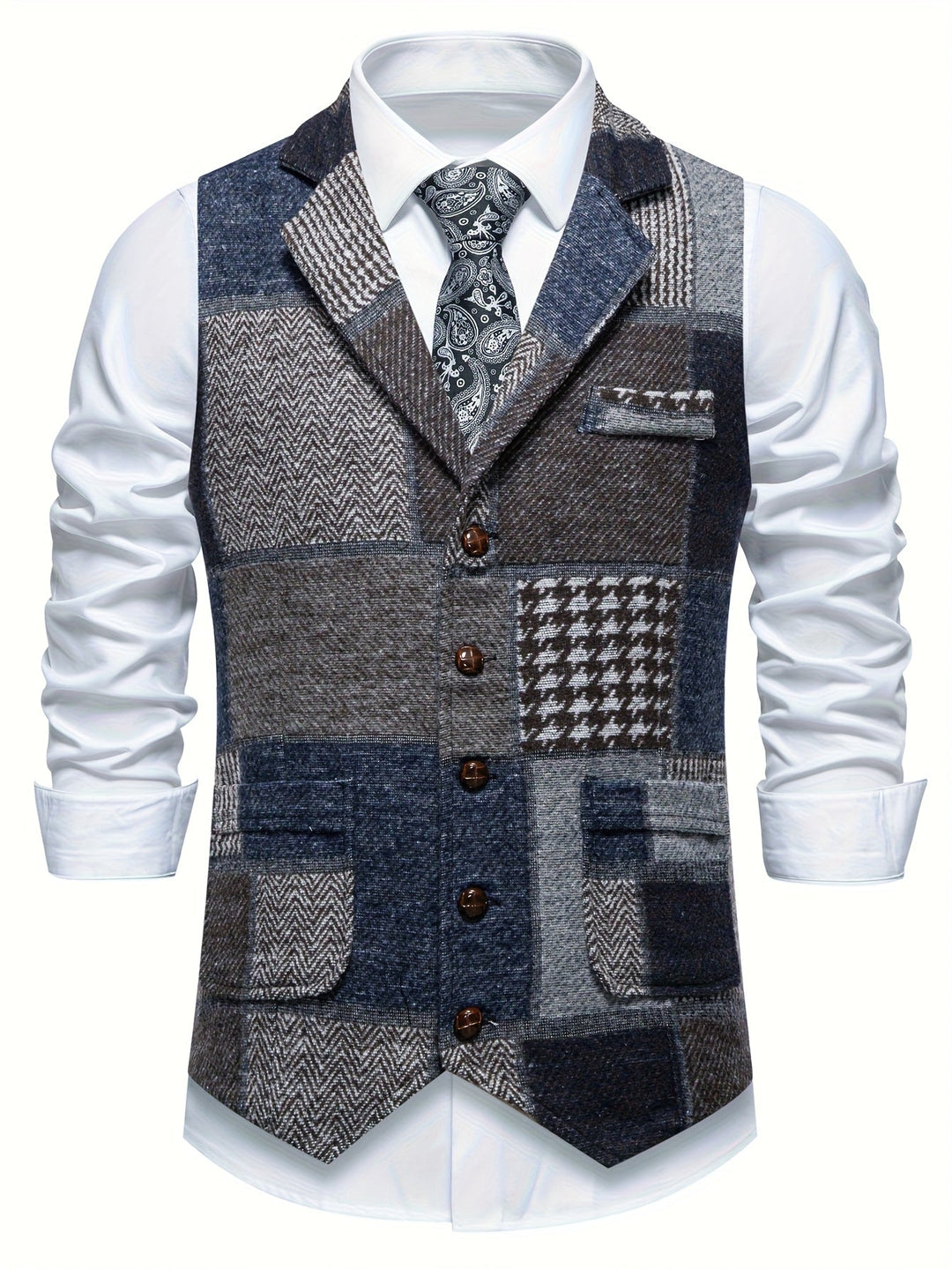Walter | Chaleco Clásico de Patchwork