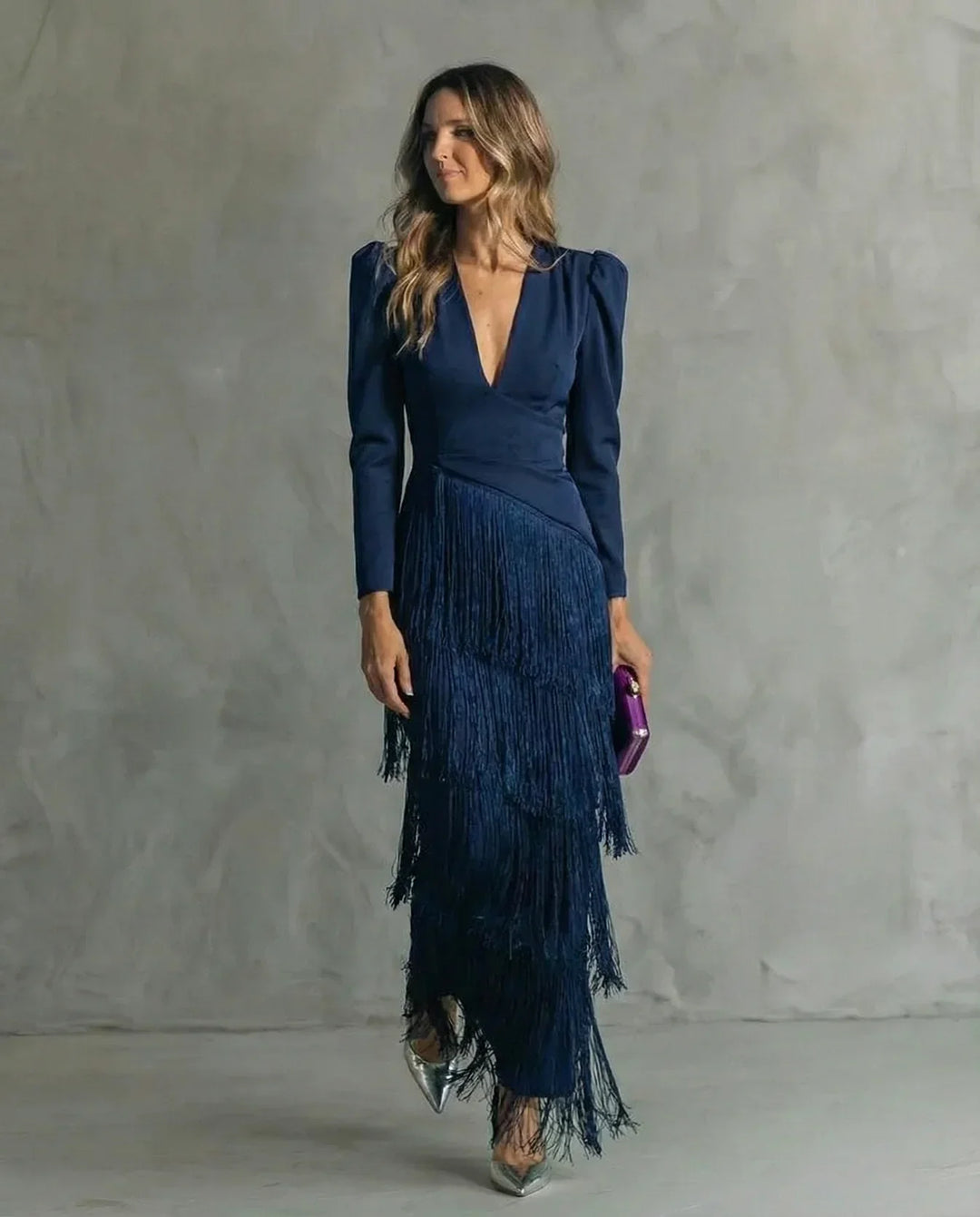 Sienna™ Vestido elegante con mangas de flecos