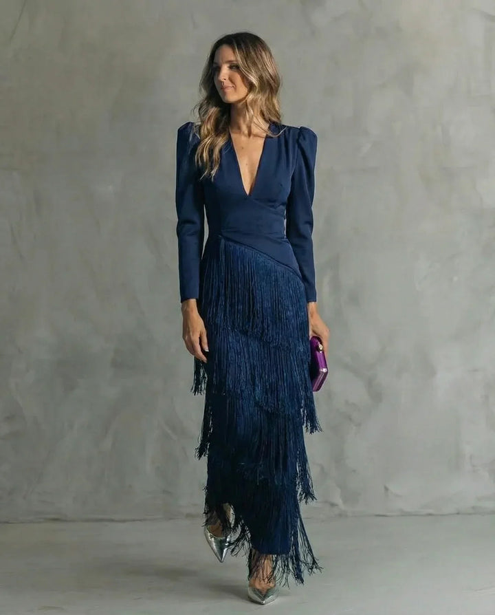 Sienna™ Vestido elegante con mangas de flecos