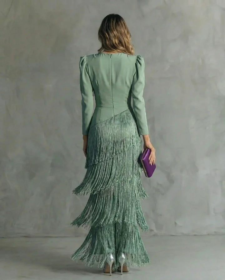 Sienna™ Vestido elegante con mangas de flecos