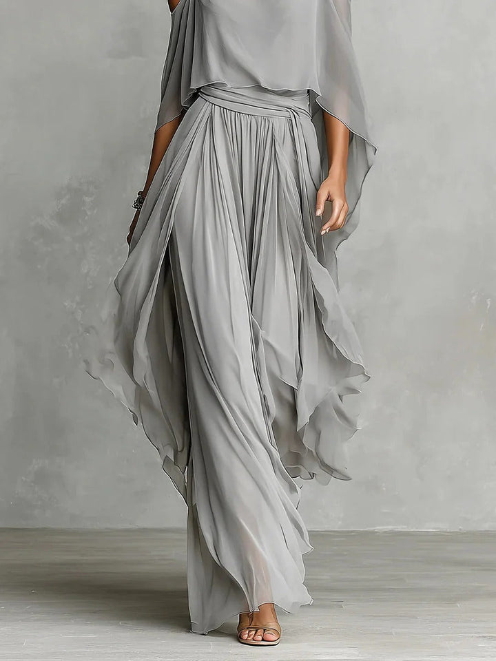 Marvynne™ Conjunto fluido gris con top de tirantes y pantalones ligeros