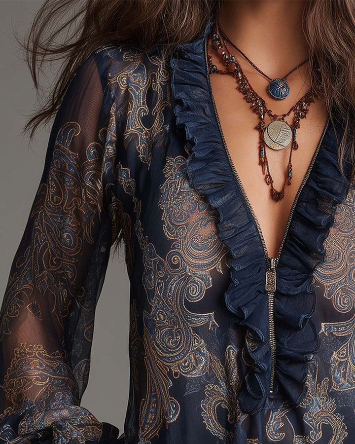 Arden | Blusa Elegante con Media Cremallera y Corte Moderno