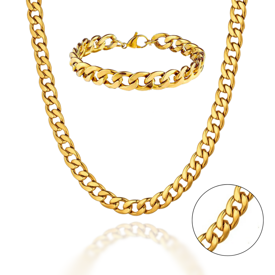 Reid™ Set de Collar y Pulsera de Cadena para Hombre con Estilo Audaz