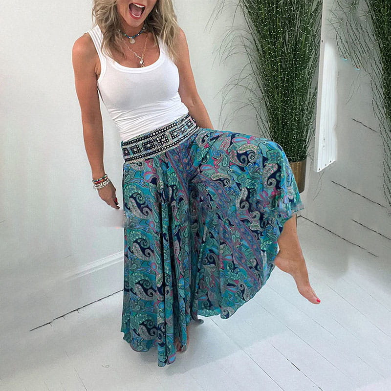 Mavis™ Pantalones elásticos con estampado étnico