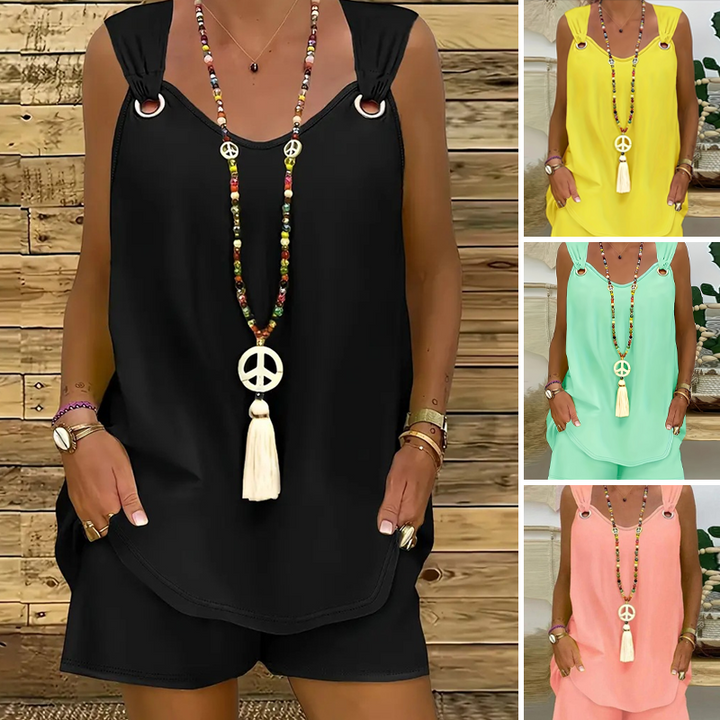 Jovie™ Conjunto de 2 piezas sin mangas con camiseta y pantalones cortos