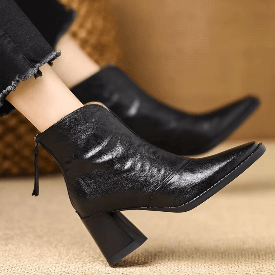 Cavelle™ Botines de lujo cómodos con tacón medio estilizado