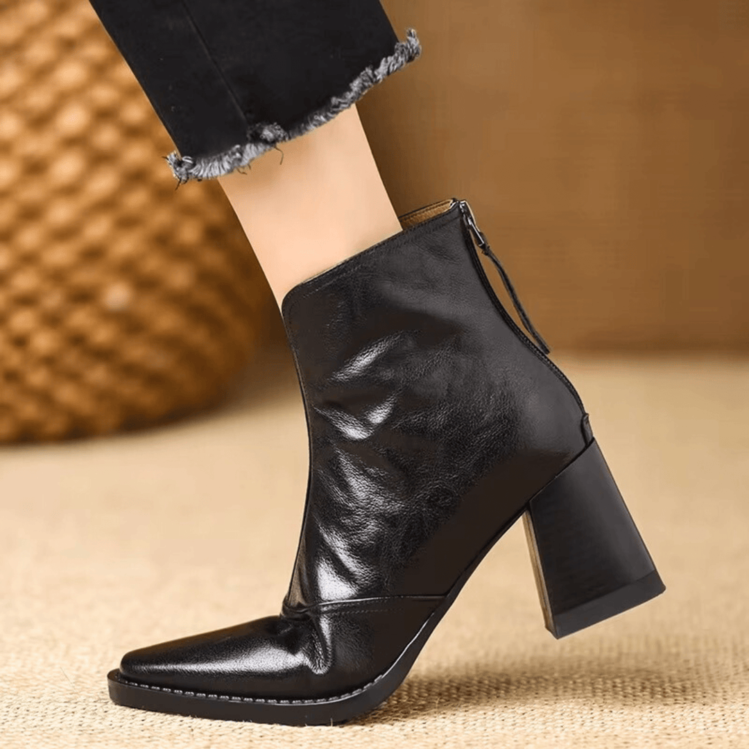 Cavelle™ Botines de lujo cómodos con tacón medio estilizado