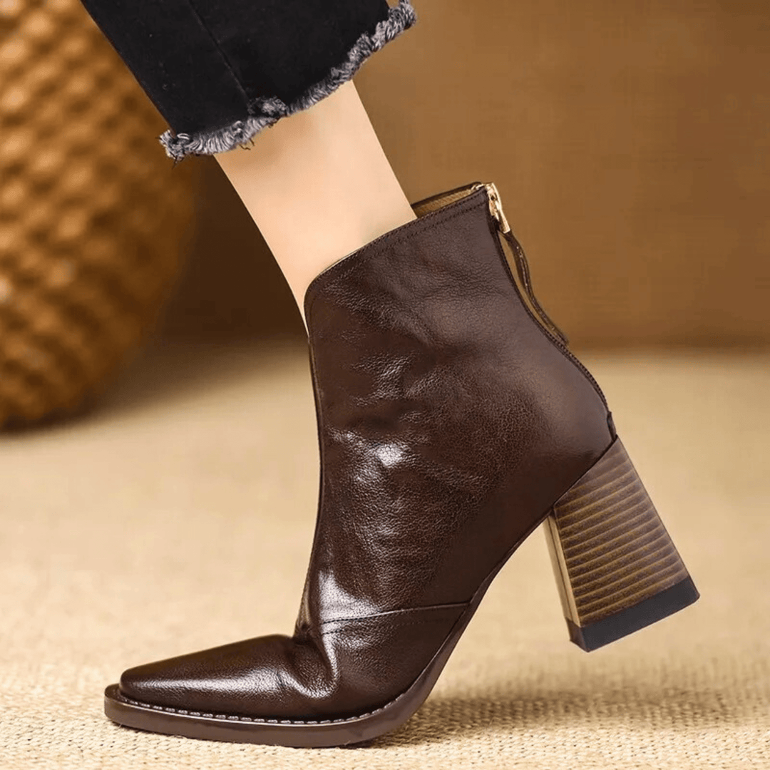 Cavelle™ Botines de lujo cómodos con tacón medio estilizado